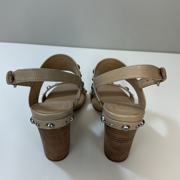 Guess Cheree Tan Leather Studded Heeled Sandals Size 7 - Picture 10 of 15